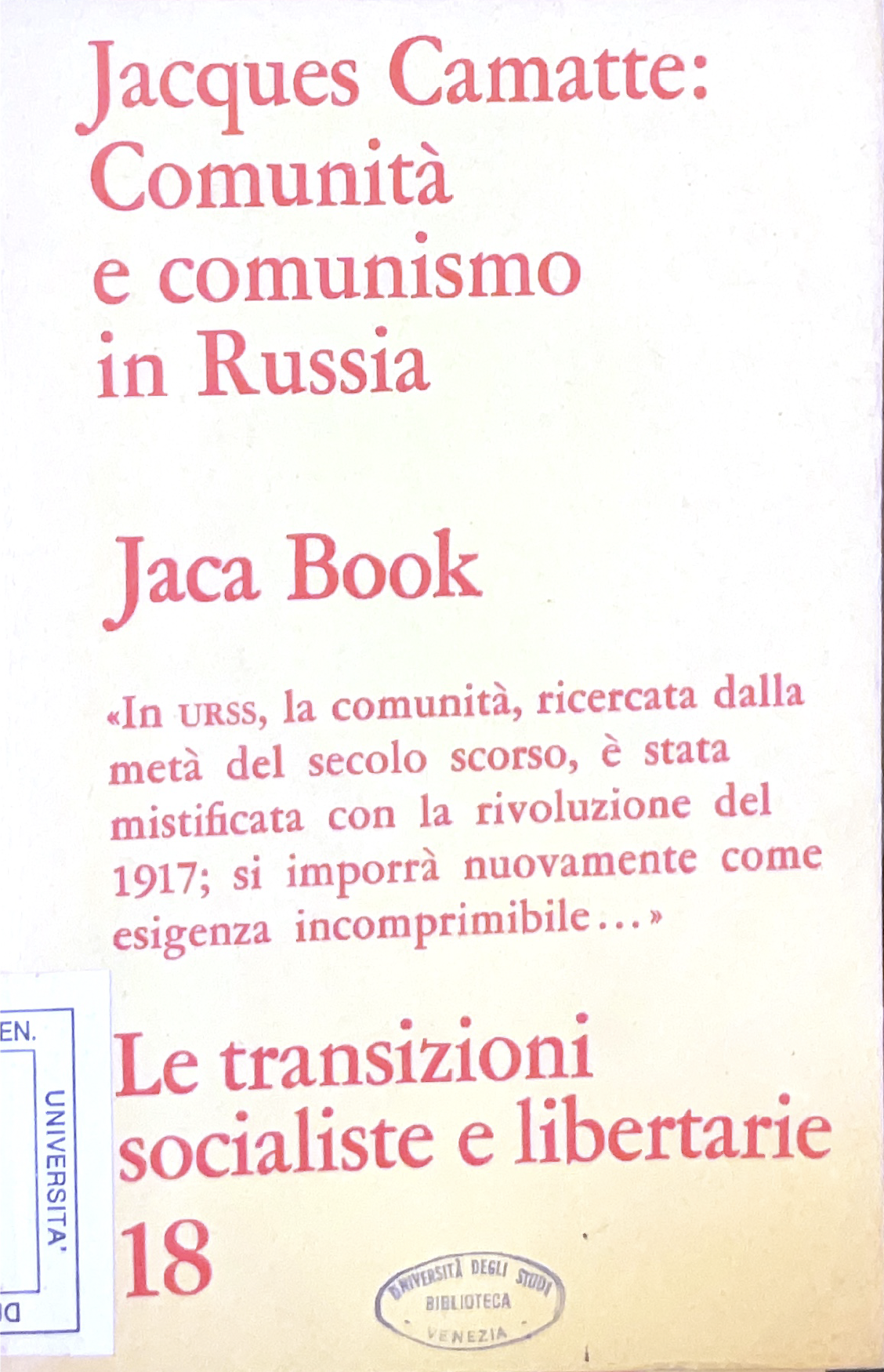 Comunità e comunismo in Russia