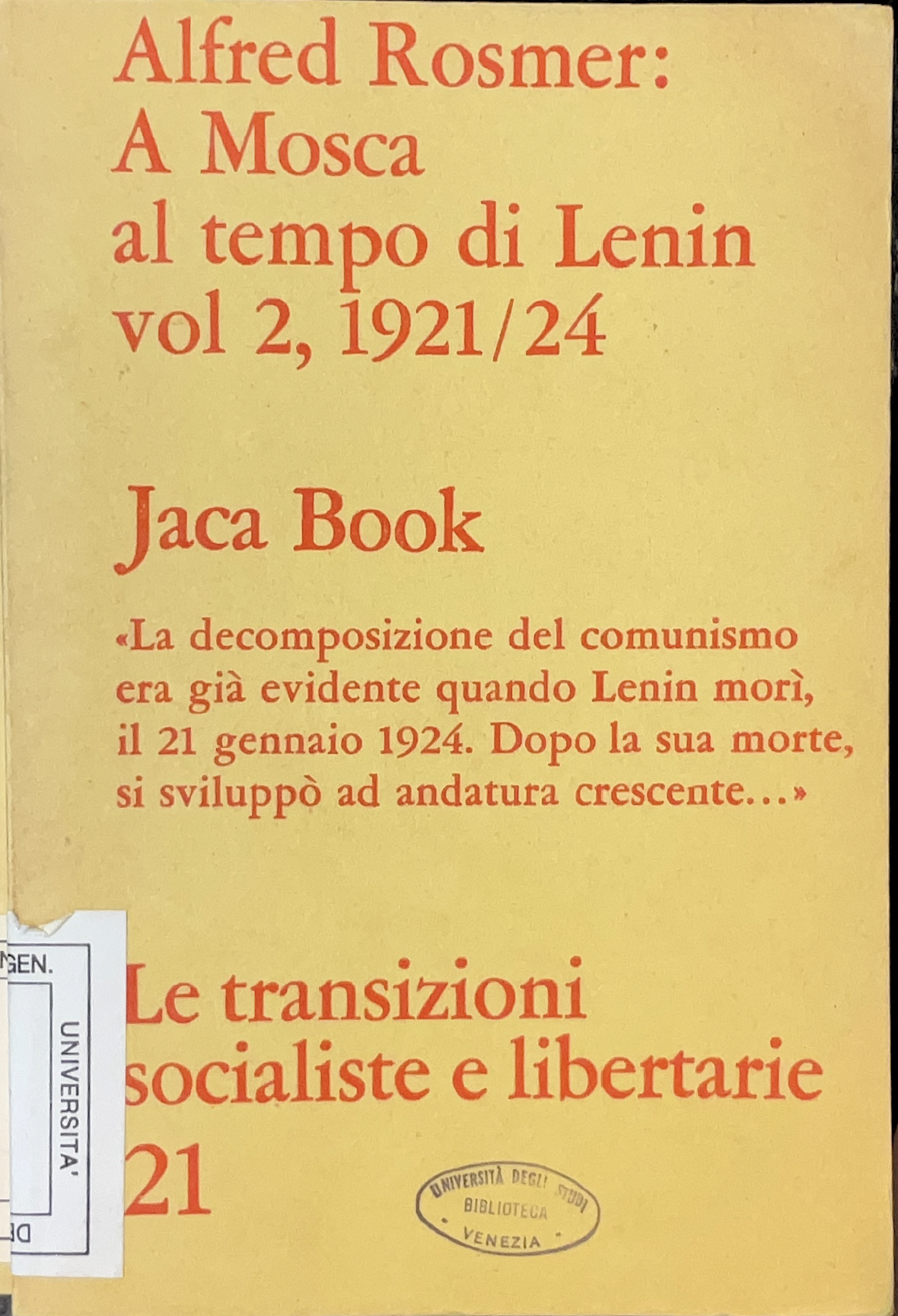 A Mosca al tempo di Lenin (vol. 2)