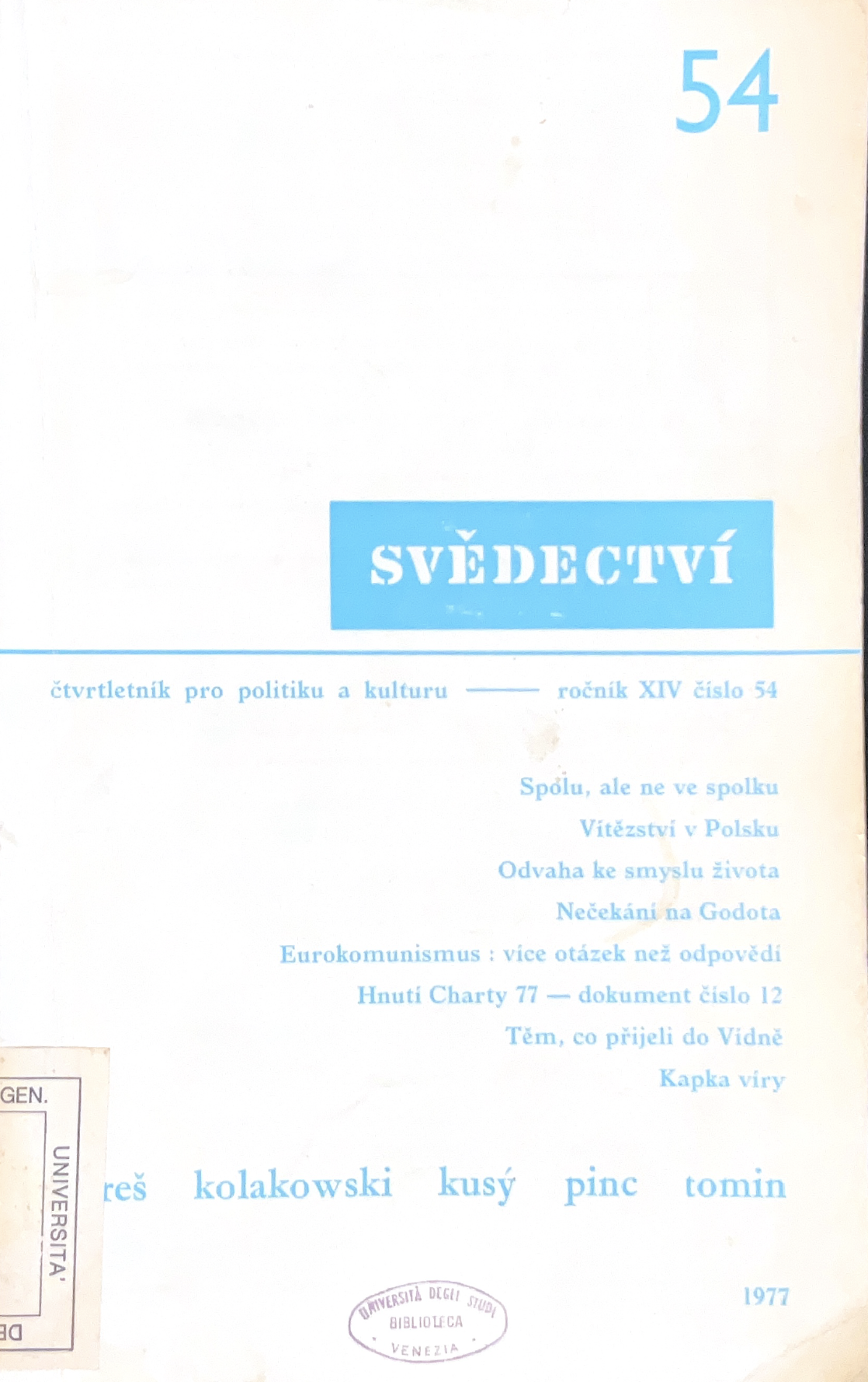 Svědectví (1977 n. 54)