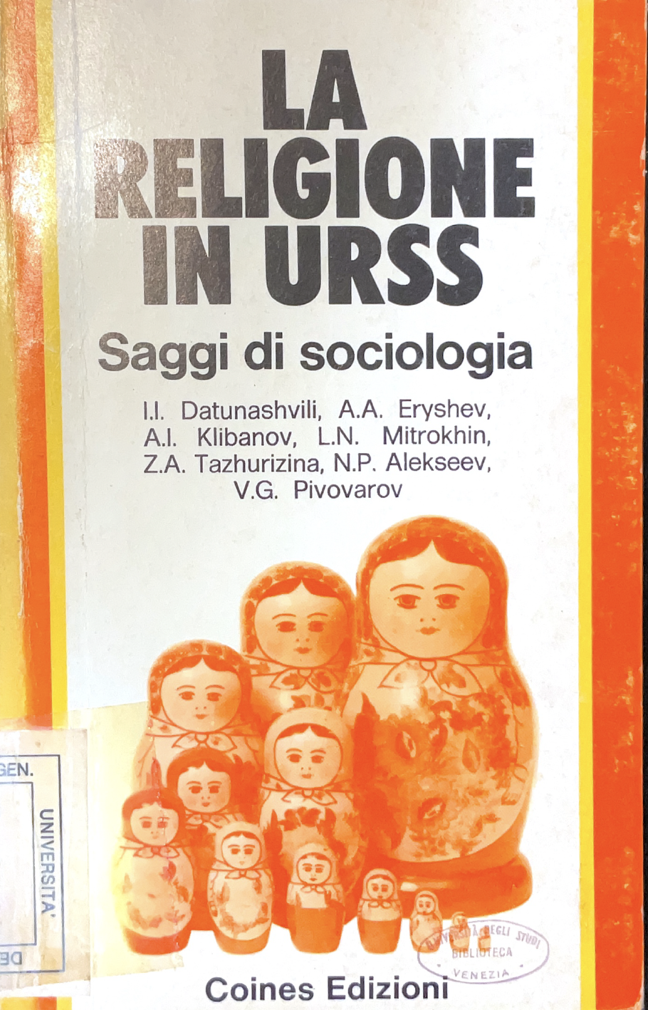 La religione in URSS: saggi di sociologia