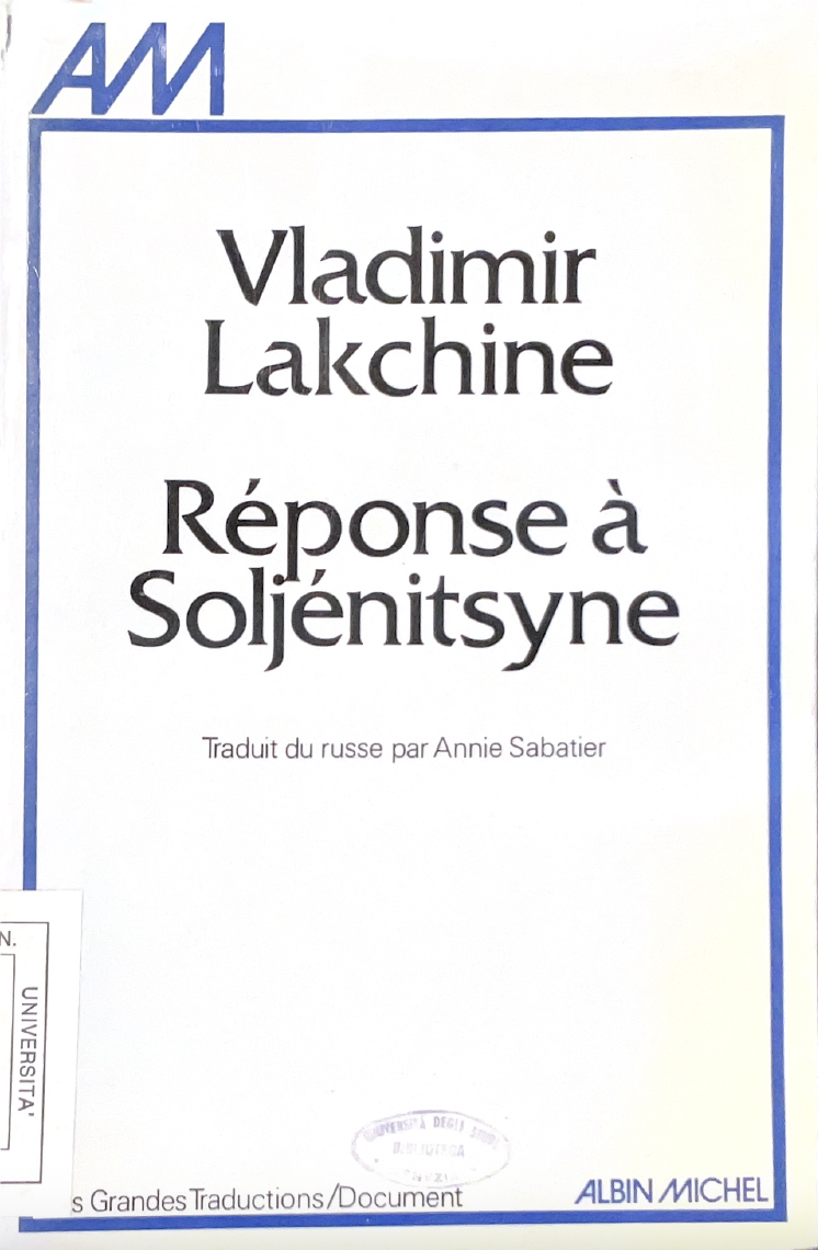 Réponse a Soljénitsyne